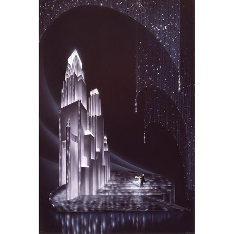 Midnight Gold Ornate Wood Framed Art Print with Double Matting by Hoppe, Robert