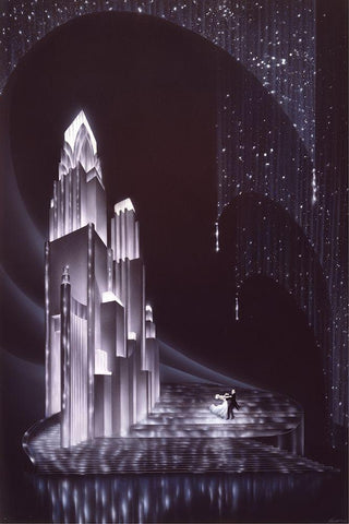 Midnight White Modern Wood Framed Art Print with Double Matting by Hoppe, Robert