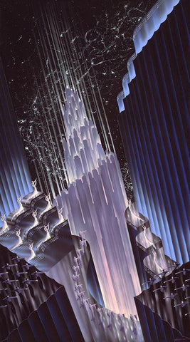 Evening Extravaganza White Modern Wood Framed Art Print with Double Matting by Hoppe, Robert