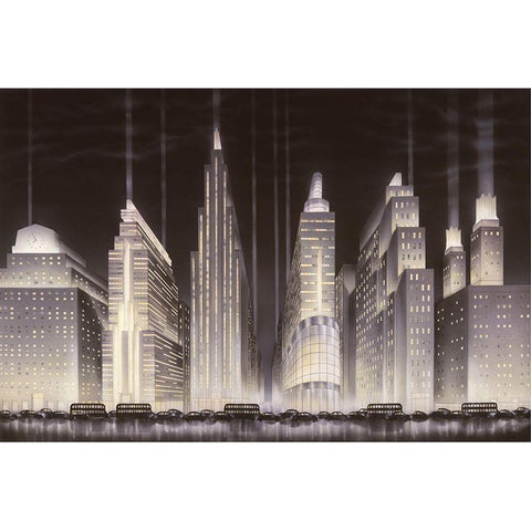 Boulevard Gold Ornate Wood Framed Art Print with Double Matting by Hoppe, Robert