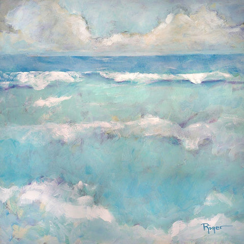 A Day at the Beach I Black Modern Wood Framed Art Print with Double Matting by Riger, Sue