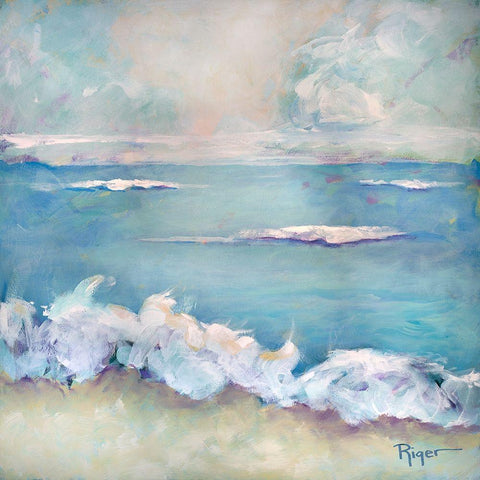 A Day at the Beach II Black Modern Wood Framed Art Print with Double Matting by Riger, Sue