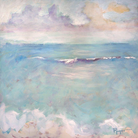 A Day at the Beach III White Modern Wood Framed Art Print by Riger, Sue