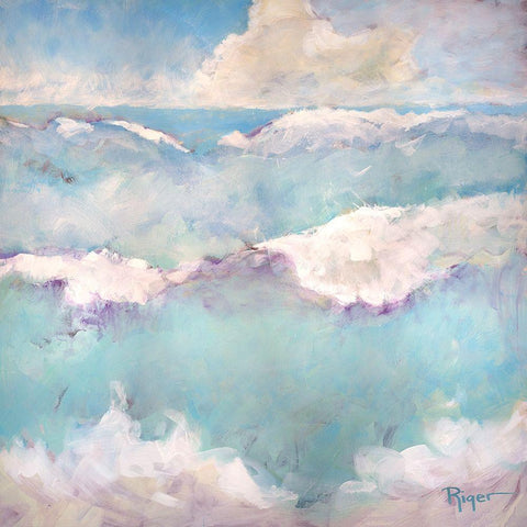 A Day at the Beach IV White Modern Wood Framed Art Print by Riger, Sue