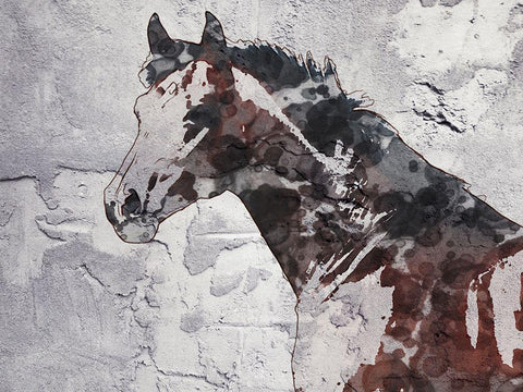 Winner Horse IV White Modern Wood Framed Art Print with Double Matting by Orlov, Irena