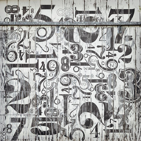 Found Symbols I Black Ornate Wood Framed Art Print with Double Matting by Brown, Thomas