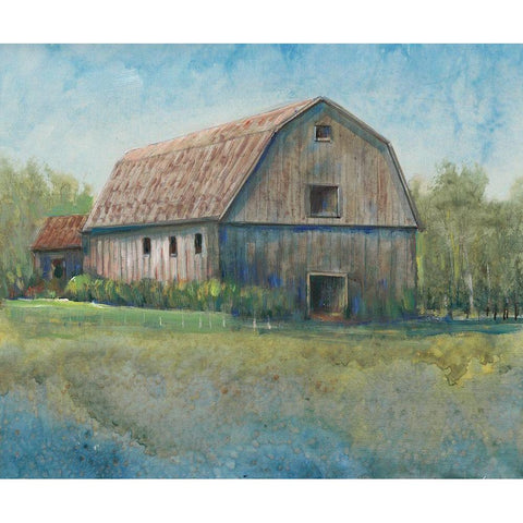 Country Life I Black Modern Wood Framed Art Print with Double Matting by OToole, Tim