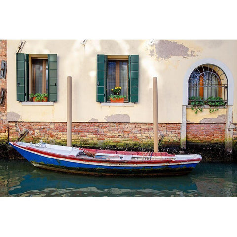 Venice Workboats II White Modern Wood Framed Art Print by DeNardo, Laura