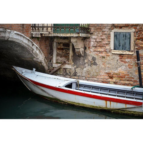 Venice Workboats III Gold Ornate Wood Framed Art Print with Double Matting by DeNardo, Laura