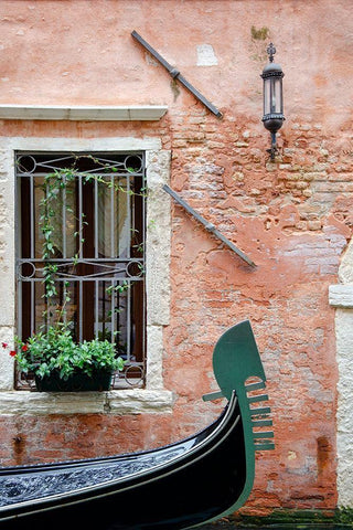 Passing Gondola Black Ornate Wood Framed Art Print with Double Matting by DeNardo, Laura