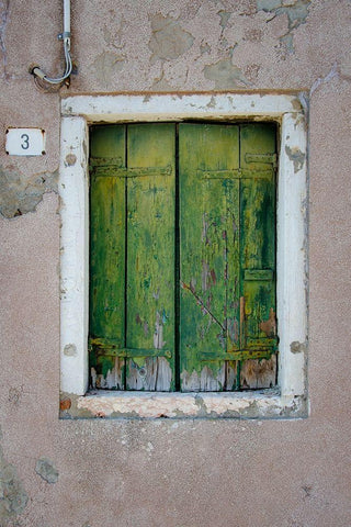 Windows and Doors of Venice III White Modern Wood Framed Art Print with Double Matting by DeNardo, Laura