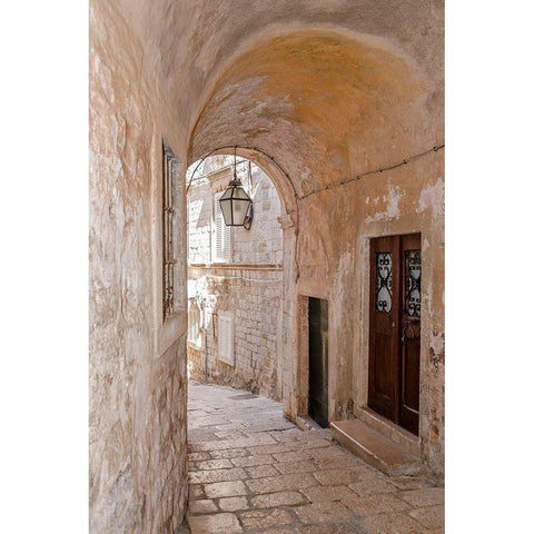 Quiet Passageway - Kotor, Montenegro Gold Ornate Wood Framed Art Print with Double Matting by DeNardo, Laura