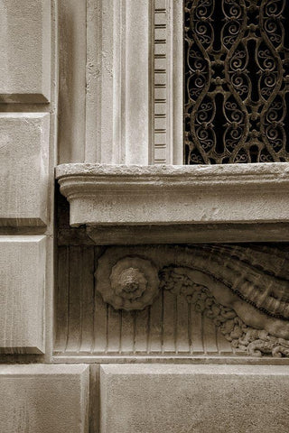 Architecture Detail in Sepia I White Modern Wood Framed Art Print with Double Matting by DeNardo, Laura