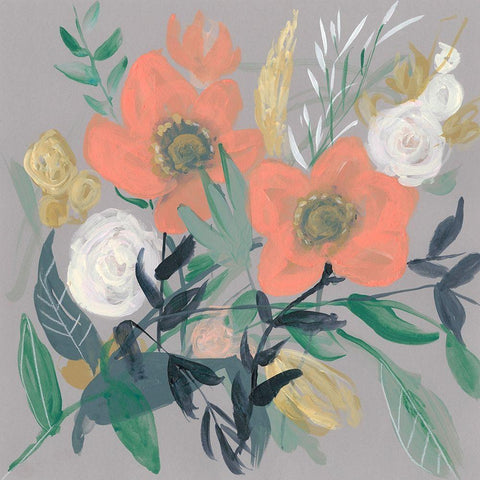 Anemone Jumble I White Modern Wood Framed Art Print by Goldberger, Jennifer