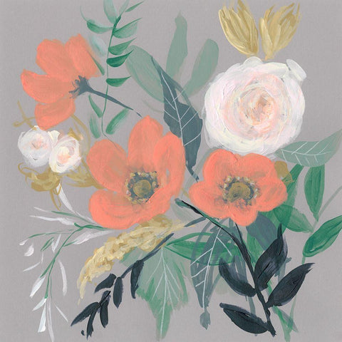 Anemone Jumble II Black Modern Wood Framed Art Print by Goldberger, Jennifer