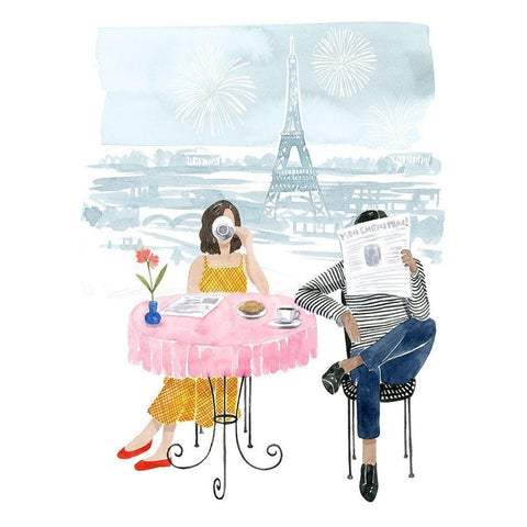 Paris in Love II Black Modern Wood Framed Art Print by Popp, Grace