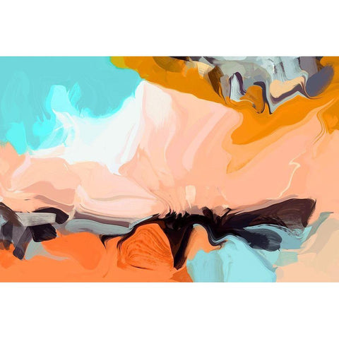 Playful Movement II Black Modern Wood Framed Art Print with Double Matting by Orlov, Irena