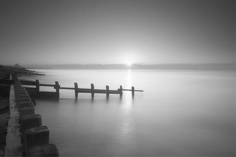 Morning Tranquility White Modern Wood Framed Art Print with Double Matting by Dautlich, Nick