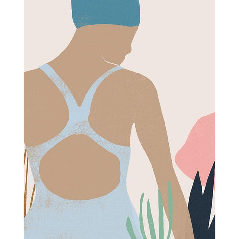 Femme Moderne I White Modern Wood Framed Art Print by Vess, June Erica