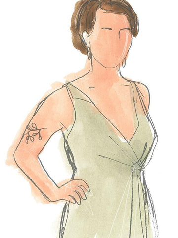 Modern Figure Sketch I White Modern Wood Framed Art Print with Double Matting by Vess, June Erica