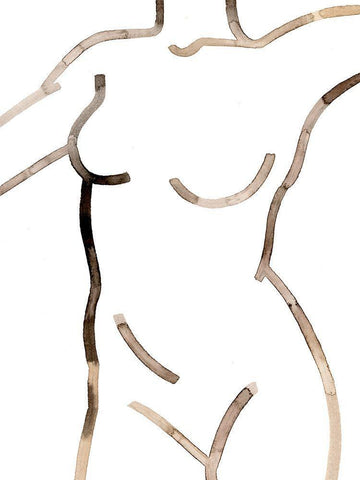 Her Lines I White Modern Wood Framed Art Print with Double Matting by Popp, Grace