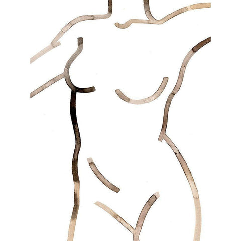 Her Lines I Black Modern Wood Framed Art Print by Popp, Grace