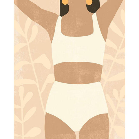 Sunbathers I White Modern Wood Framed Art Print by Scarvey, Emma