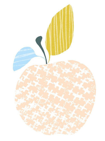 Cut Paper Fruit III White Modern Wood Framed Art Print with Double Matting by Vess, June Erica