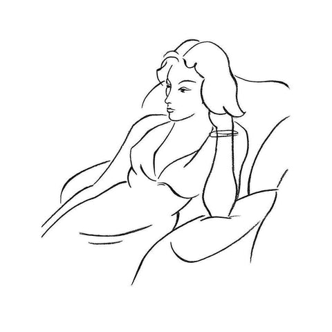 Elegant Portrait I Black Modern Wood Framed Art Print by Harper, Ethan