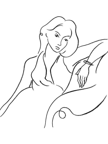 Elegant Portrait II White Modern Wood Framed Art Print with Double Matting by Harper, Ethan