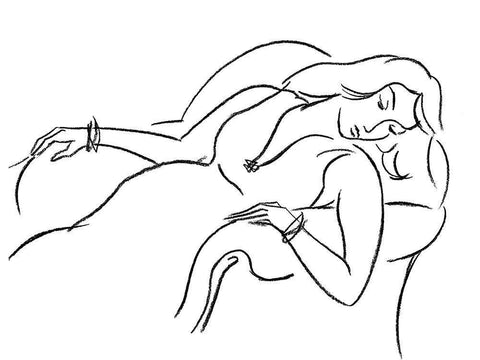 Elegant Portrait III White Modern Wood Framed Art Print with Double Matting by Harper, Ethan