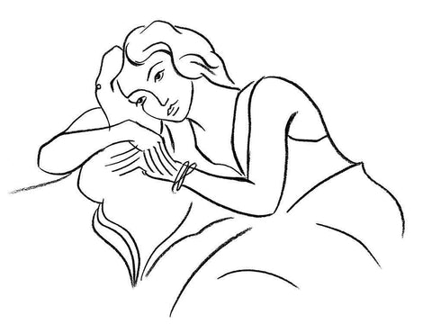 Elegant Portrait IV White Modern Wood Framed Art Print with Double Matting by Harper, Ethan