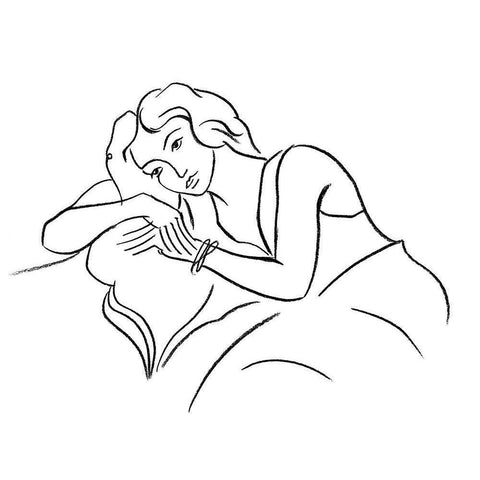 Elegant Portrait IV Black Modern Wood Framed Art Print with Double Matting by Harper, Ethan