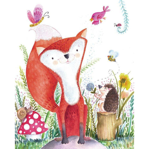 Forest Pals I White Modern Wood Framed Art Print by Hernandez, Larisa
