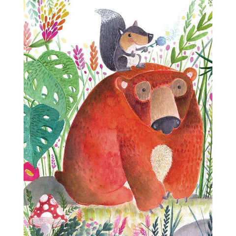 Forest Pals II Black Modern Wood Framed Art Print by Hernandez, Larisa