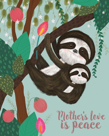 Mothers Love I White Modern Wood Framed Art Print with Double Matting by Hernandez, Larisa