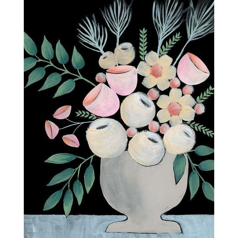 Rosada Floral I Black Modern Wood Framed Art Print by Moore, Regina