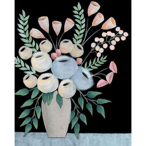 Rosada Floral II White Modern Wood Framed Art Print by Moore, Regina