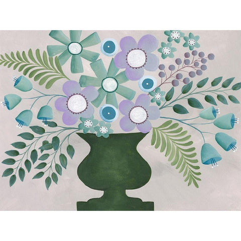 Lavanda Floral I White Modern Wood Framed Art Print by Moore, Regina
