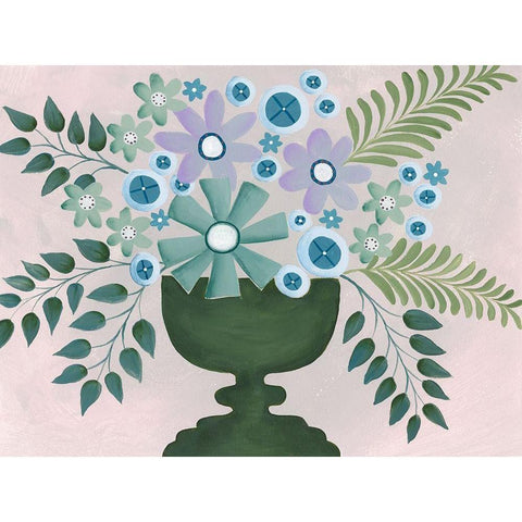 Lavanda Floral II Black Modern Wood Framed Art Print with Double Matting by Moore, Regina
