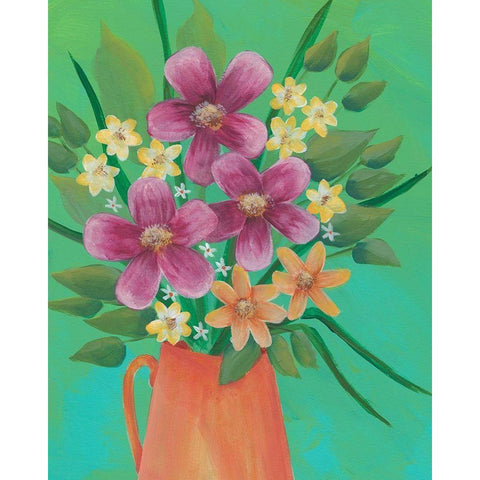 Jubilant Floral II Black Modern Wood Framed Art Print with Double Matting by Moore, Regina