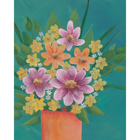 Jubilant Floral III Black Modern Wood Framed Art Print by Moore, Regina