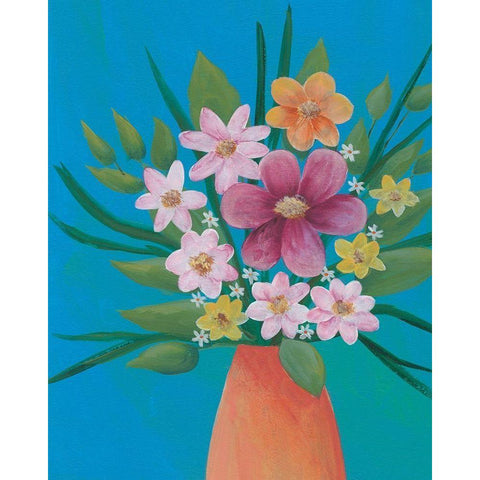 Jubilant Floral IV Black Modern Wood Framed Art Print with Double Matting by Moore, Regina