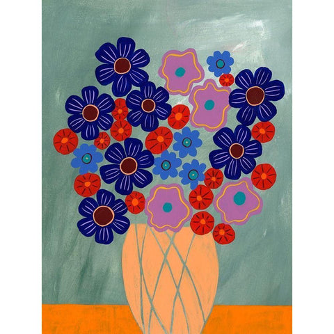 Summer Arrangement I Black Modern Wood Framed Art Print by Moore, Regina