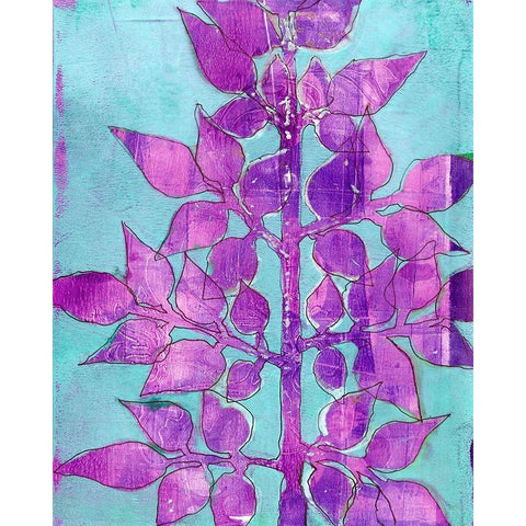 Purple Planta I Black Modern Wood Framed Art Print by Moore, Regina