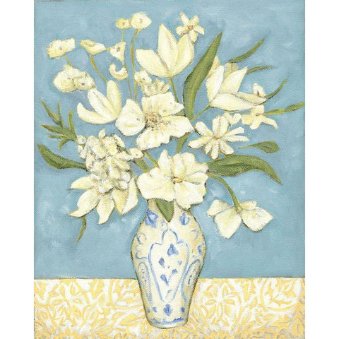 Springtime Bouquet I White Modern Wood Framed Art Print by Zarris, Chariklia