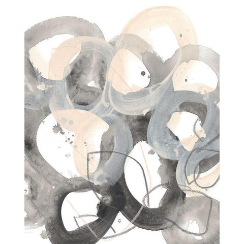 Tangled Circuit I White Modern Wood Framed Art Print by Vess, June Erica