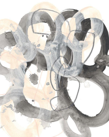 Tangled Circuit IV White Modern Wood Framed Art Print with Double Matting by Vess, June Erica
