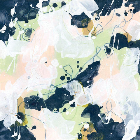 Cellular Patina II White Modern Wood Framed Art Print with Double Matting by Vess, June Erica