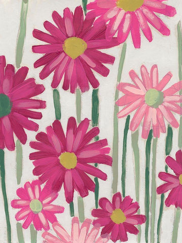 Spring Pinks I Black Ornate Wood Framed Art Print with Double Matting by Vess, June Erica